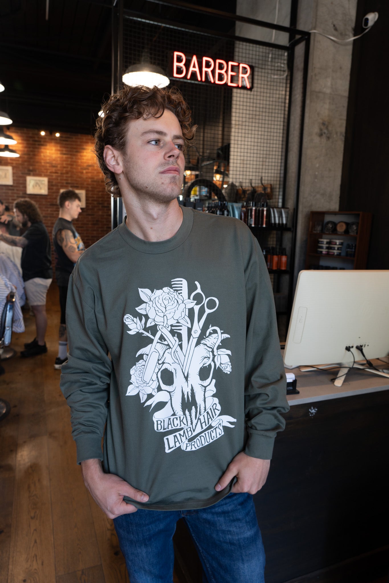 Tattoo print Heavy L/s Tee Cypress