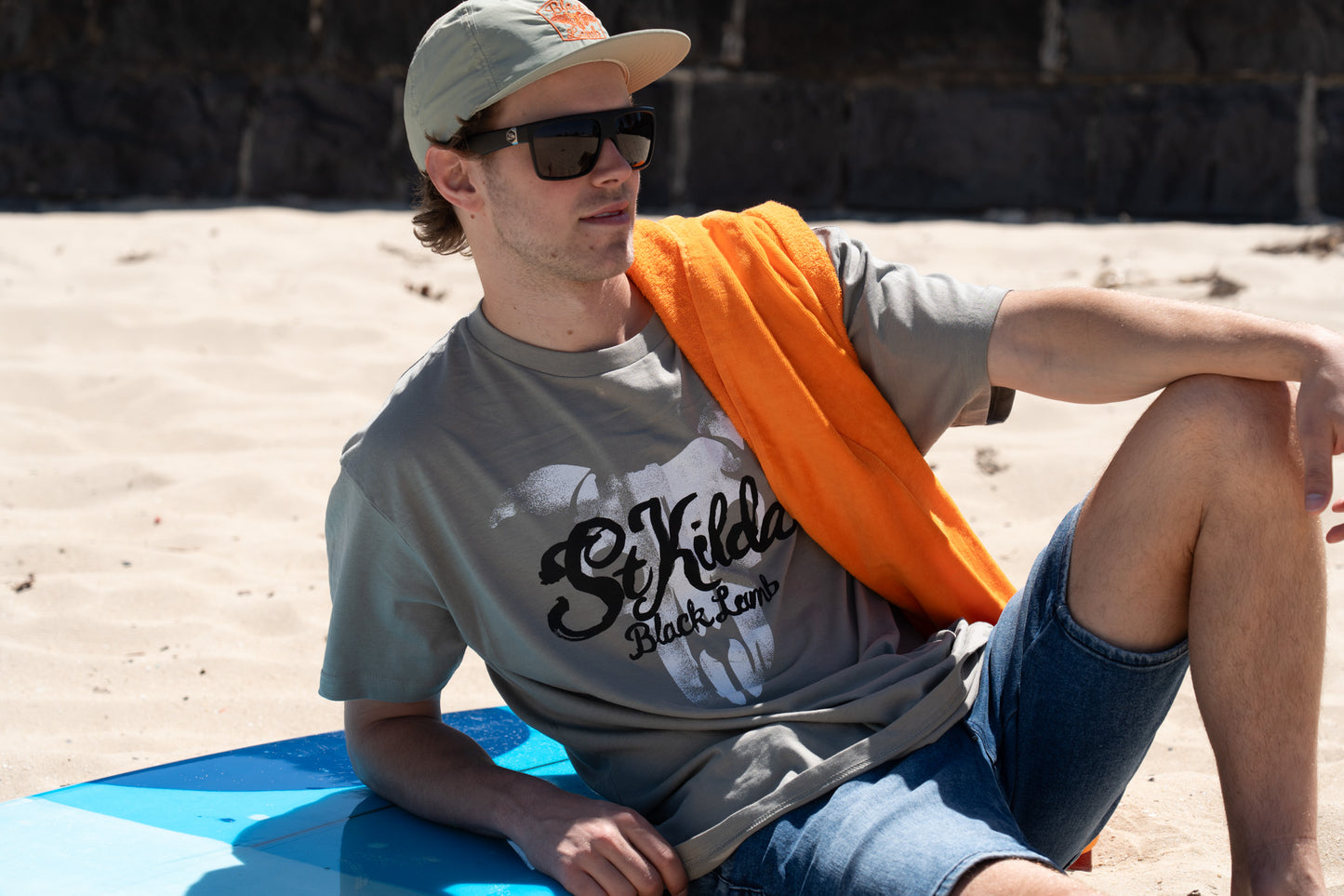 Black Lamb embroidered Towel