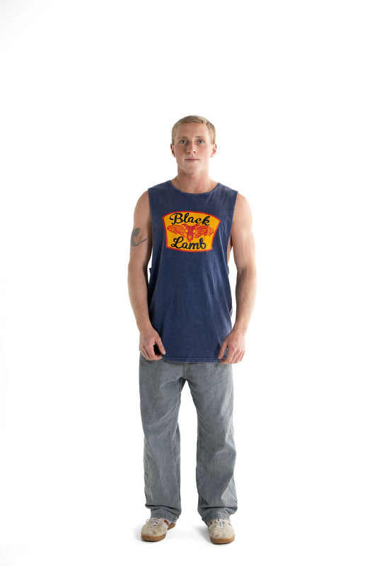 Shield Print Black Red Tank Top