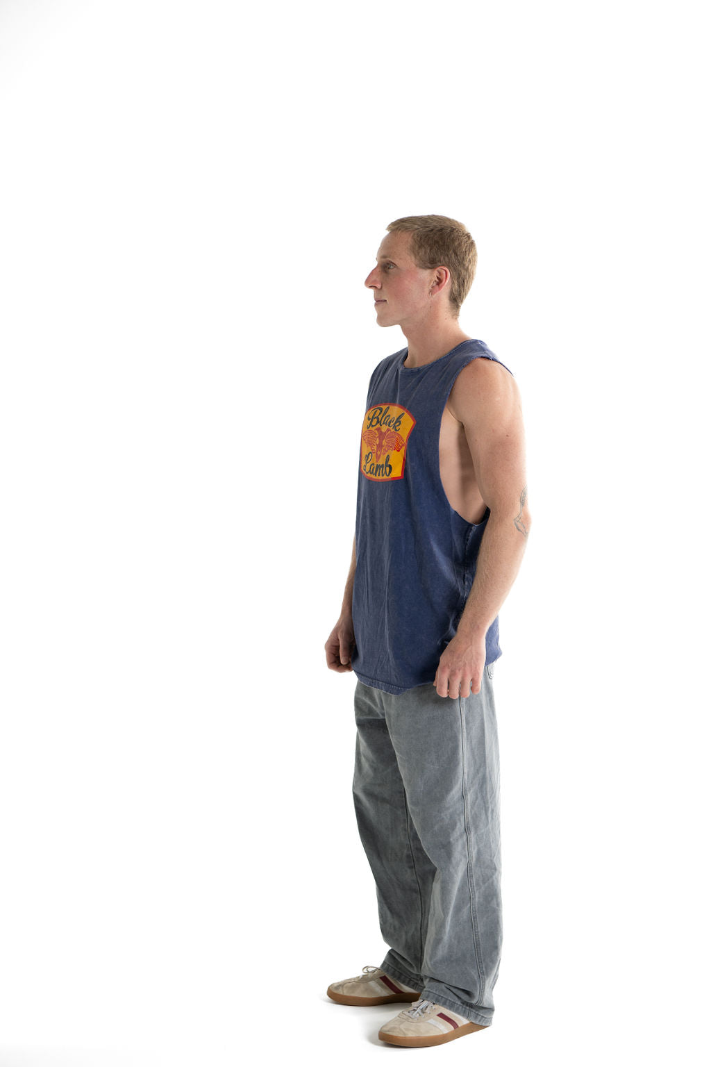 Shield Print Black Red Tank Top