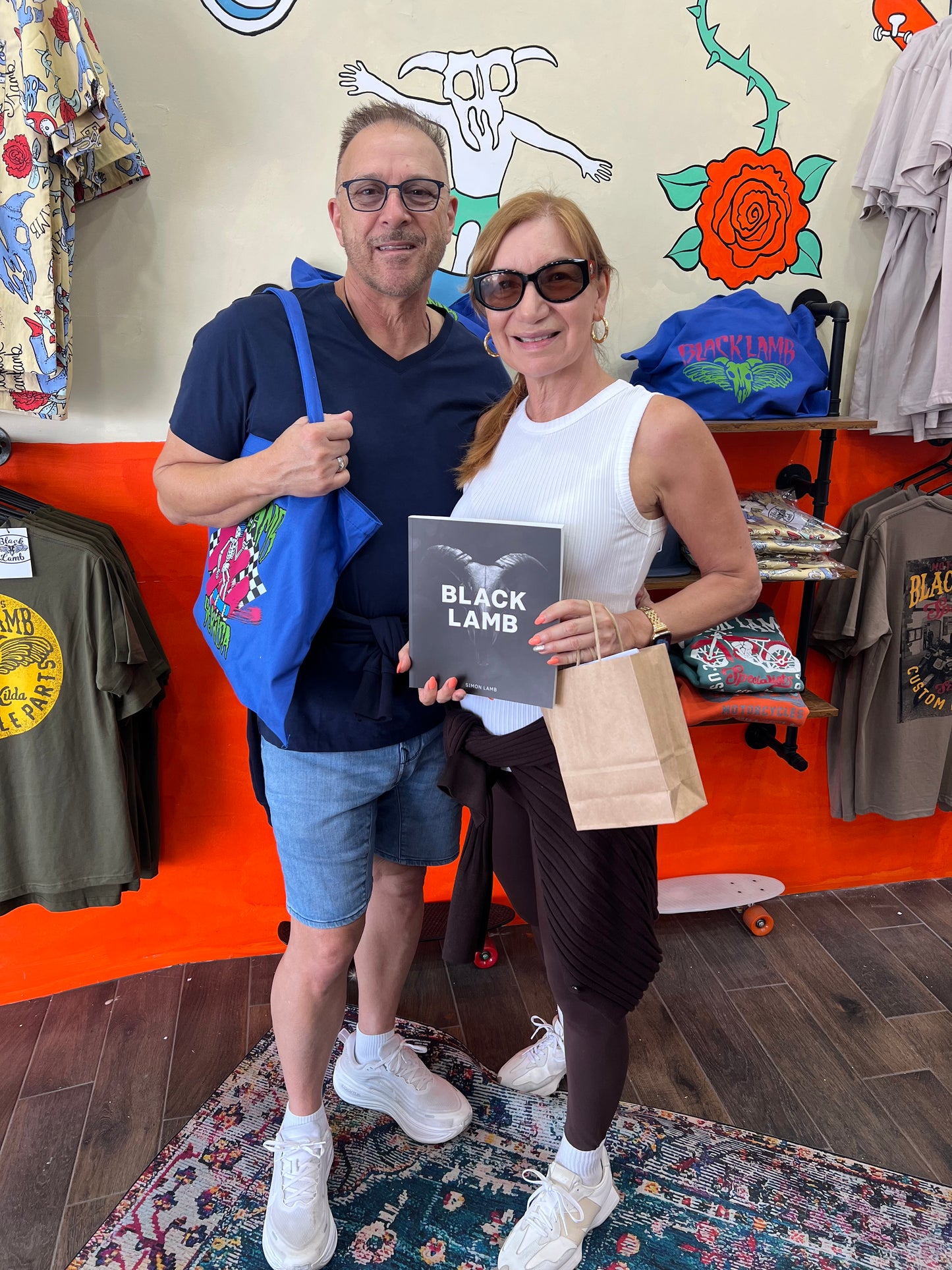 Black Lamb Checker Tote Bag