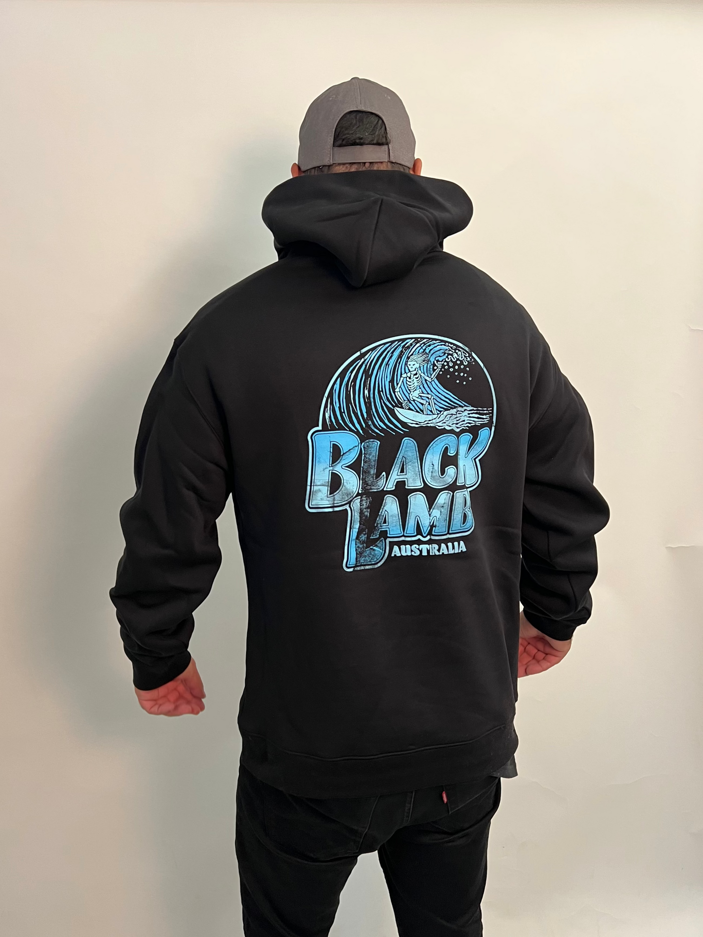 Black Hoodie Australia Print