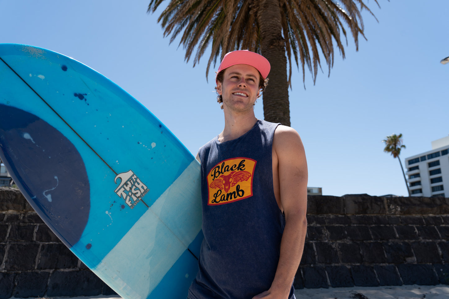 Shield Print Black Red Tank Top