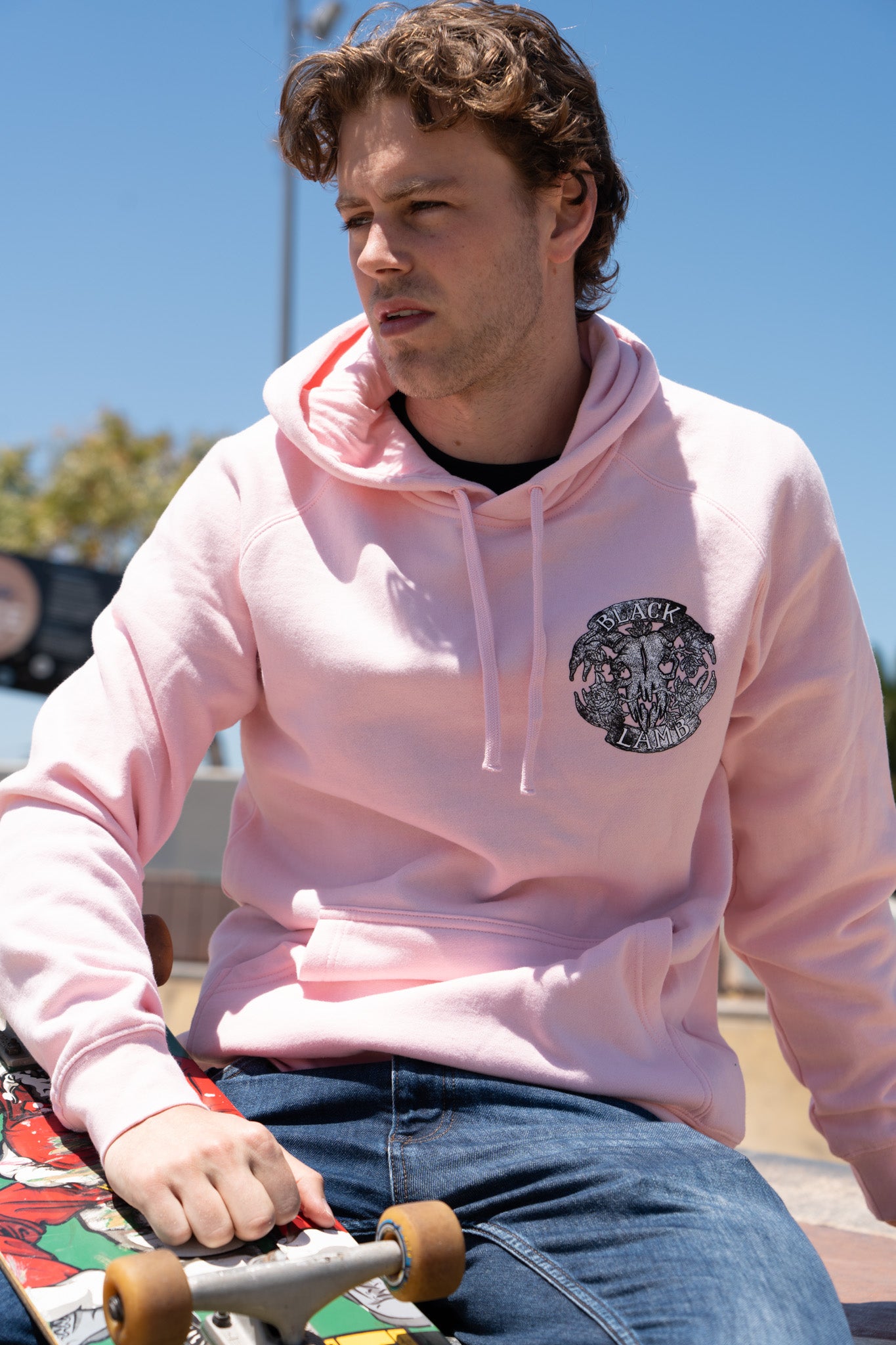 Skull Roses Supply Hoodie Pink